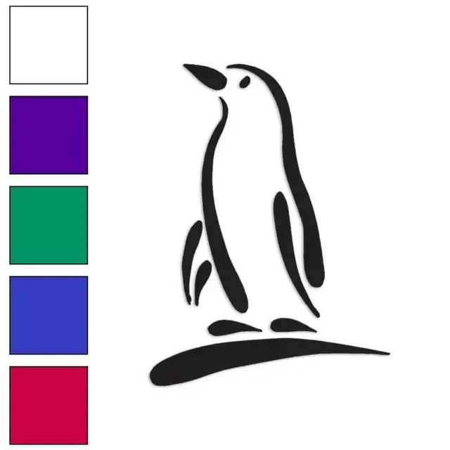 Penguin Drawing, Vinyl Decal Sticker, Multiple Colors & Sizes #947