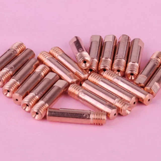 20pcs MB-15AK MIG/MAG Welding Torch Contact Tip 0.9 x 24mm Copper Gas Nozzle A+