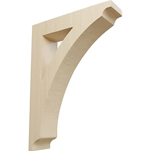 Ekena Millwork BKTW01X06X09THRW Small Thorton Wood Wood Brackets 1 3/4"W x 6 ...