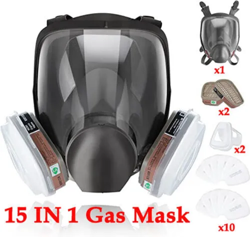 15 in 1 Gas Mask Full Protection Spray Paint Respirator Reusable Protective Mask