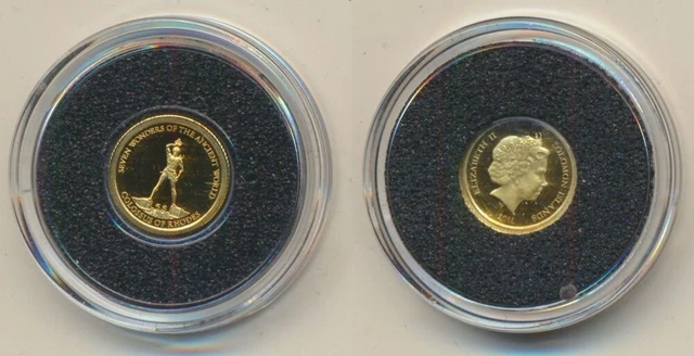 Solomon Islands: 2011 $5 Colossus of Rhodes 0.5g Proof Gold Coin, Scarce