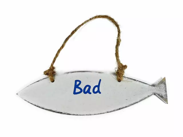 Bad Fisch Badezimmer Schild 15 x 4,5 cm Beach Maritim Wohnen Deko GRF 39.1072