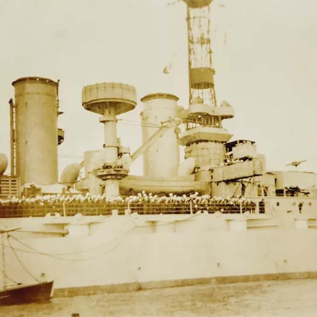 Rare 1918 Postcard King Albert of Belguim Visits USS New York BB-34 Battleship