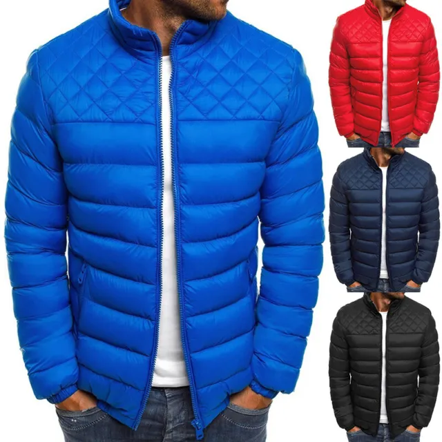 MEN WINTER WARM Coat Jacket Puffer Overcoat Parka Zip Outwear ...
