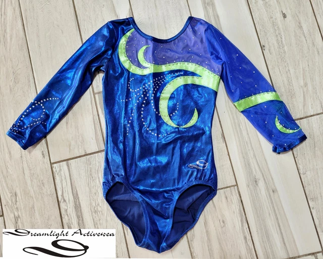 COMPETITION Dreamlight GK gymnastics Leotard AXS X- Small Green Blue RHINESTONES COMPETITION Dreamlight GK gymnastics Leotard AXS X- Small Green Blue RHINESTONES