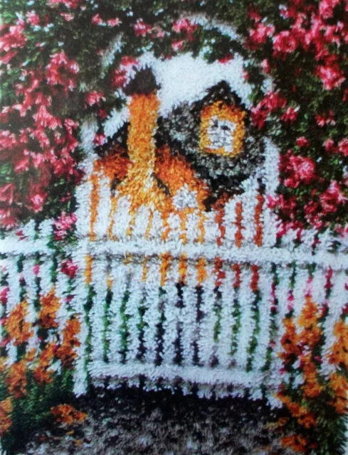 LATCH HOOK FLORAL RUG MAKING  KIT  " A GARDEN GATE"  Reduced for quick sale