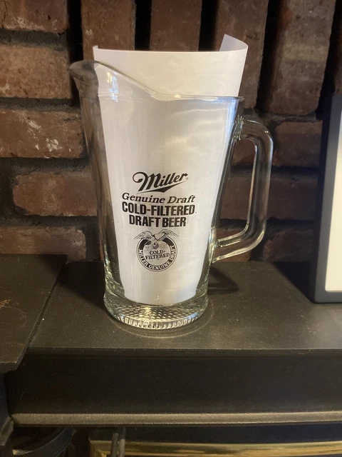 Miller Genuine Draft Heavy Glass Beer Pitcher