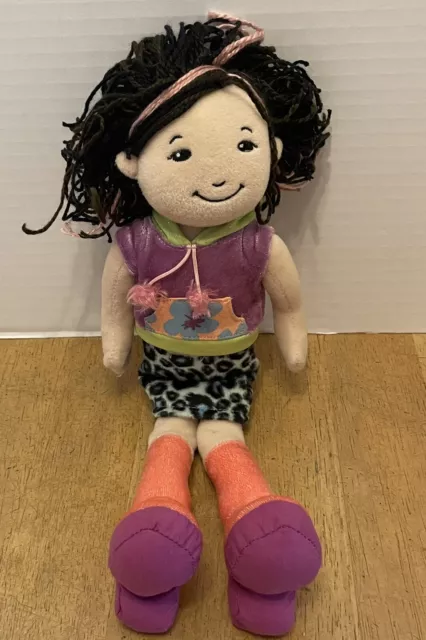 Groovy Girls Taryn Soft Plush 13" Doll Black Hair Manhattan Toy EC