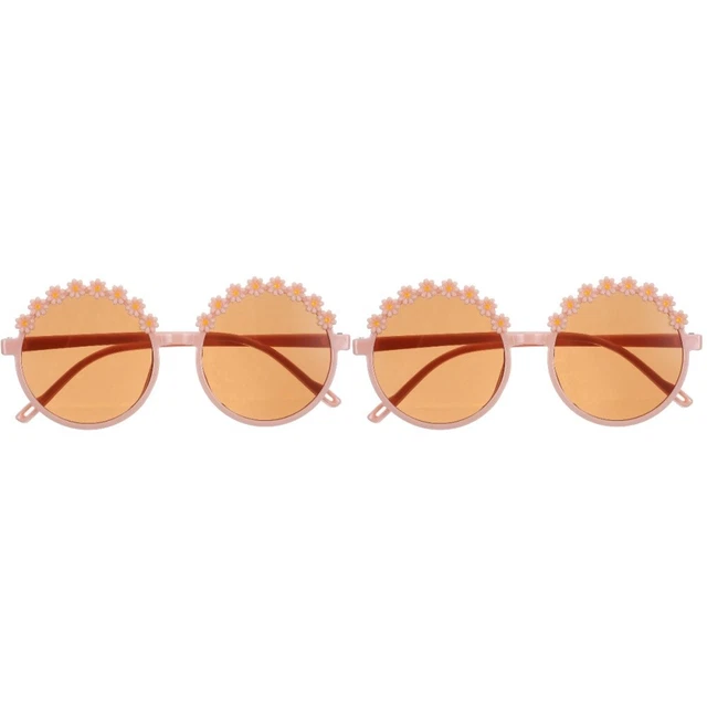 2 Pairs Lovely Sunglasses Little Daisy Sunglasses Trendy Decor Sunflower
