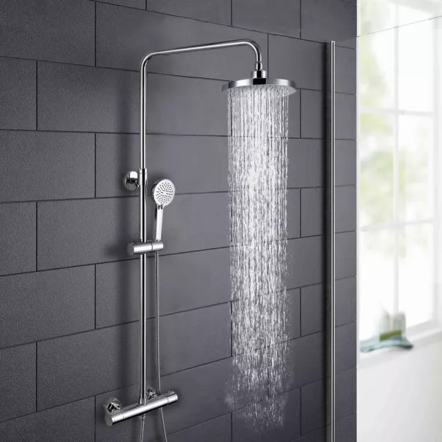 Helen Square Exposed Thermostatic Shower Mixer Set - Riser Rail Kit