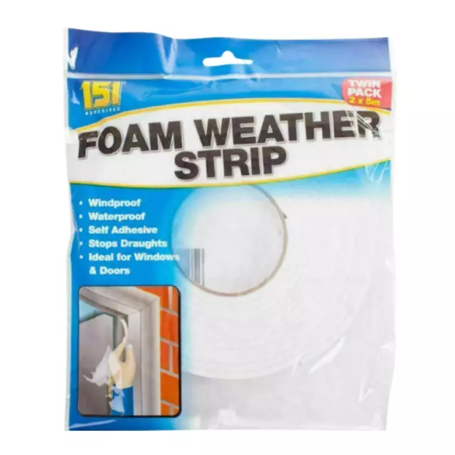 Weather Foam Tape Draught Excluder Seal Strip Insulation Door Window Tape