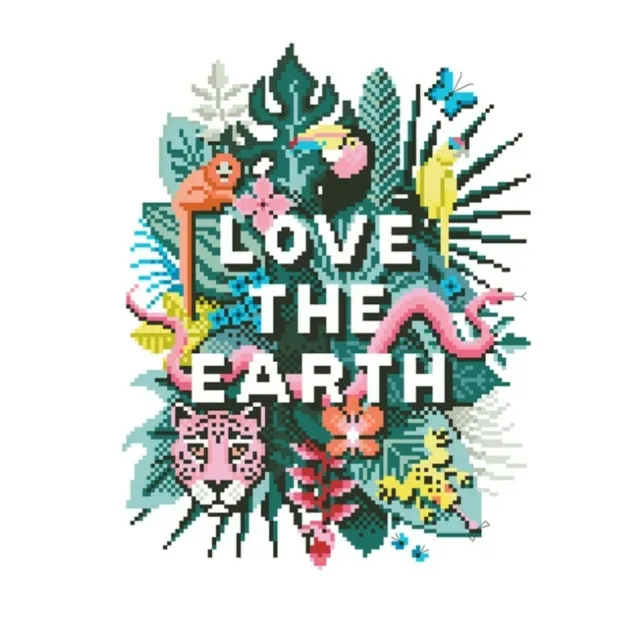 Love the Earth. 14CT counted cross stitch kit. Craft brand new