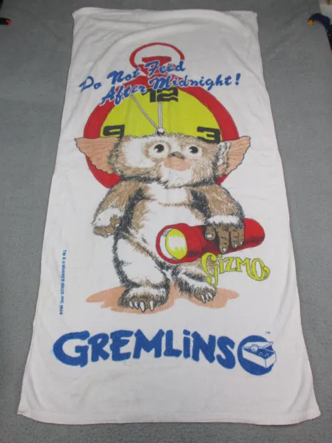 Vintage Gremlins Gizmo Beach Towel Warner Brothers 1984 Movie Memorabilia 80's