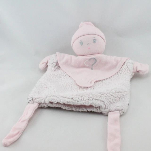 Doudou plat poupée chiffon lutin  rose coeur COROLLE 2009 - 5297