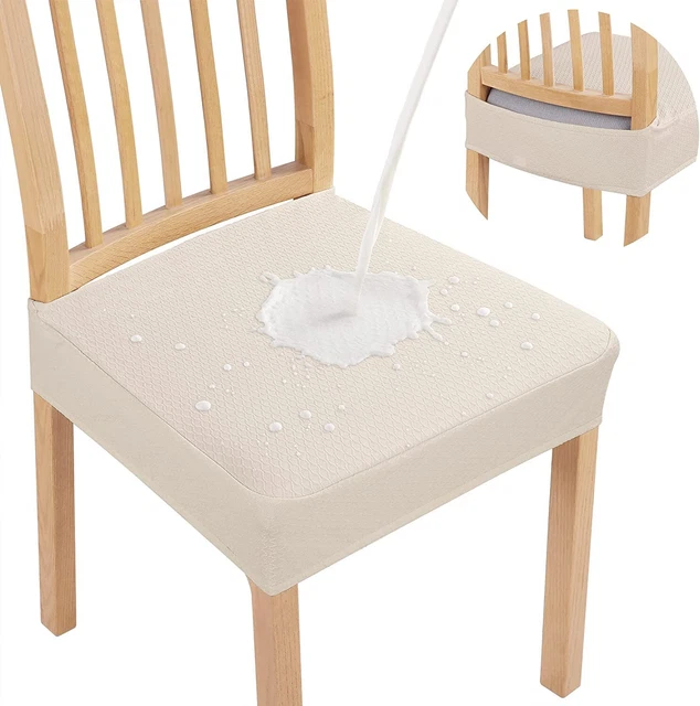Waterproof Seat Covers for Dining Chairs Set of 2/4/6/8, Washable Chair Covers