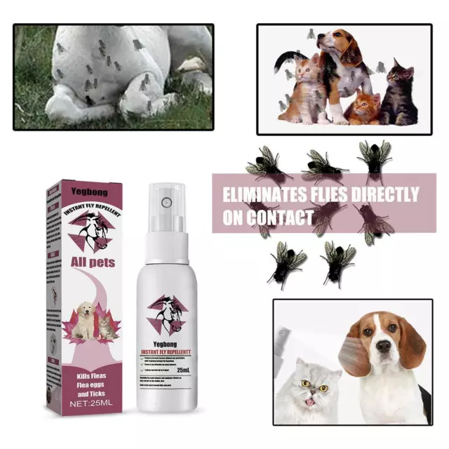 Portable Pet Dog Flea Killer Spray Anti-flea Drop Liquid Cat Dogs Treatment Y6Z4