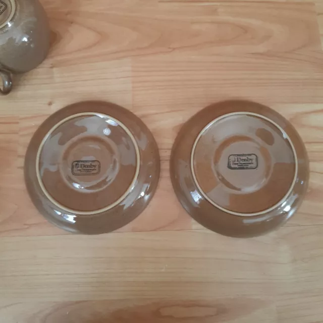Denby  Pampas Brown Saucers X 2 Excellent Condition