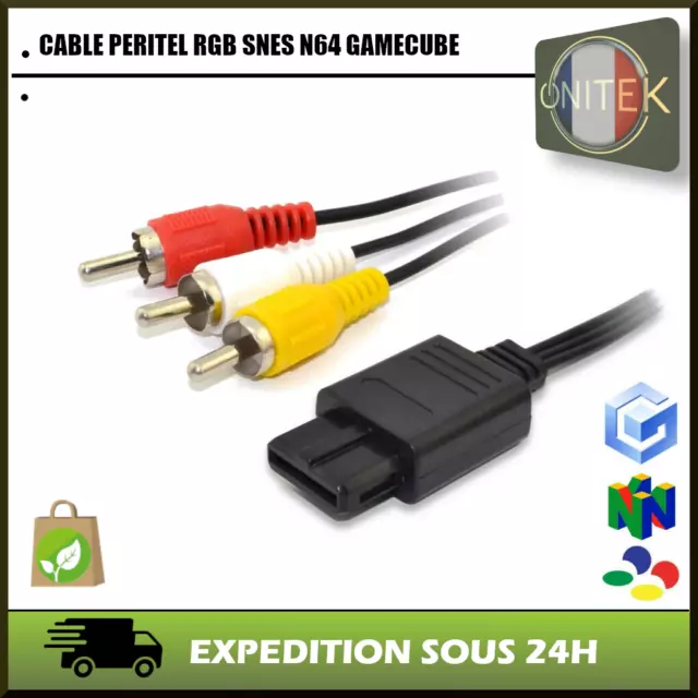 ✅Cable Av Audio Video Rca Tv Peritel Rgb Snes Super Nintendo N64 Gc Gamecube Sfc 2