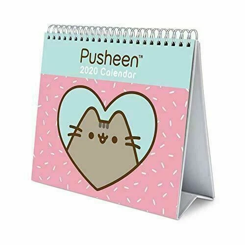 Calendrier De Bureau 2026 Pusheen - Mensuel 17x20cm, Papier 300g, Multilingue, De Janvier à Décembre