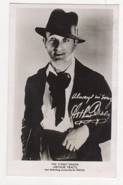 The Street Singer Arthur Tracy 1938 Decca Publicity Card  US099