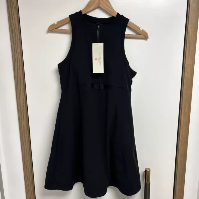 NEW Sweaty Betty Size S Power Half Zip Workout Dress Tag BLACK Skort Rrp £100