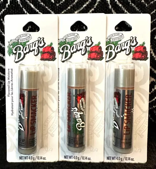 3 Lip Smacker Barq's Root Beer Flavored Lip Balm Moisturizing Chapstick Lot .14