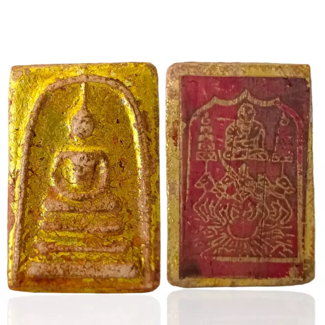 PHRA SOMDEJ LP Wat Rakang Powder Amulet Thai Buddha Wealth Talisman Magic Lucky