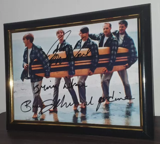 THE BEACH BOYS -  HAND SIGNED PHOTO - WITH COA - FRAMED 8x10 PHOTO