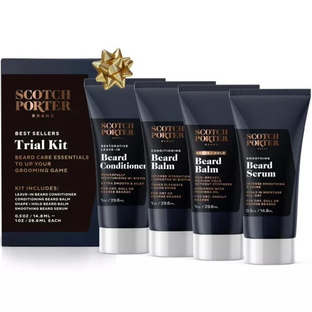 Scotch Porter Beard Trial Kit | Includes Conditioner, Conditioning Balm, Shap...