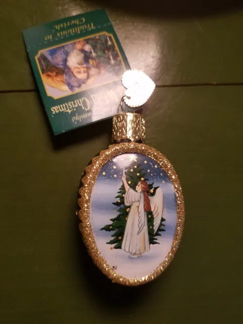 Merck Family OLD WORLD CHRISTMAS ORNAMENT - ANGEL LIGHTS TREE- WITH TAGS
