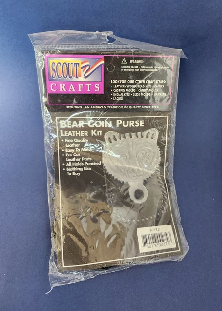 Scout Crafts*Kits de cuero-oso bolso de monedas