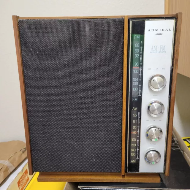 VINTAGE 1960'S ADMIRAL Y471RA AM/FM Solid State Radio; Tested Works $21 ...