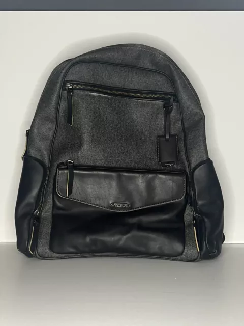 Tumi 'Sinclair Harlow' 15" Leather Laptop Backpack Gray/Black