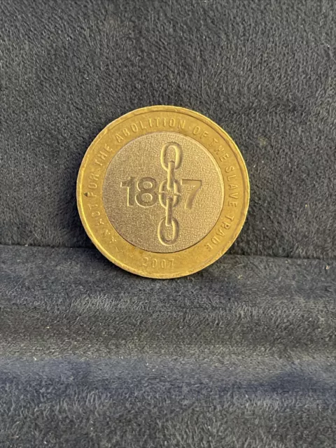 2 POUND COIN (1807) ABOLITION OF SLAVERY 2007 RARE MINT with 2 Errors
