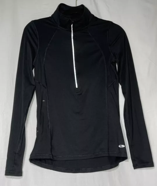 Champion Duo Dry Women’s Black 1/4 Zip Long Sleeve Pullover Top Sz XS