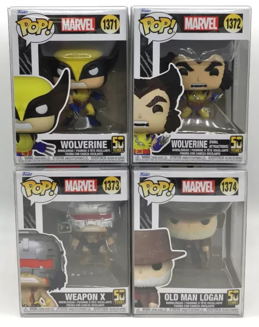 Funko Pop! Marvel Wolverine 50 Years Bundle Set of 4 with POP Protectors