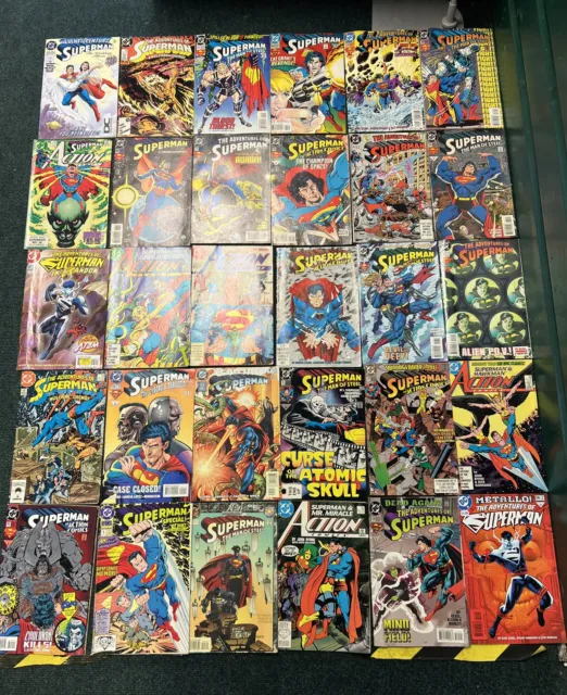 HUGE JOB LOT  X 30 DC Comic SUPERMAN Action Comics Vintage 80's & 90's (LOT 302)