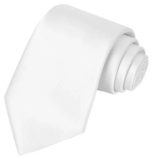 KissTies Boys Tie Satin Necktie For Teens Ties - Gift Box, White, One Size HVYA