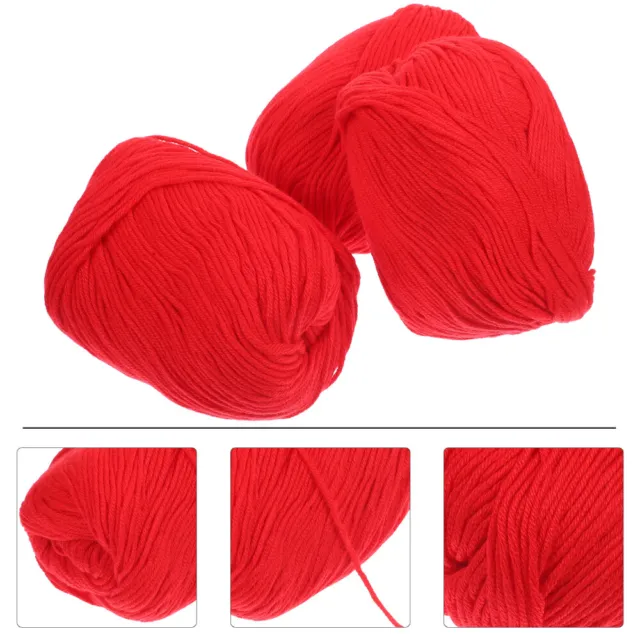 3 Rolls Multi-function Cotton Yarn Sewing Thread Knitting Crochet Supplies