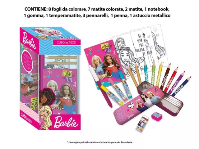 Barbie cubo set cancelleria con 25 pezzi - Futurart - MCBR0583