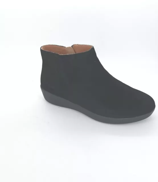 2368 Fitflop Womens Sumi Black Suede Ankle Bootie Size 8.5 US