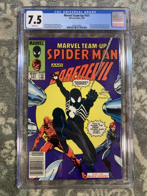 Marvel Team-Up #141 CGC 7.5 Newsstand!-Ties For 1st Black Costume-Daredevil App.
