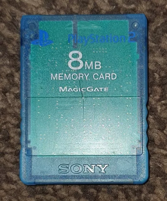 Sony Playstation2 Official Genuine 8MB Memory Card Island Blue PS2