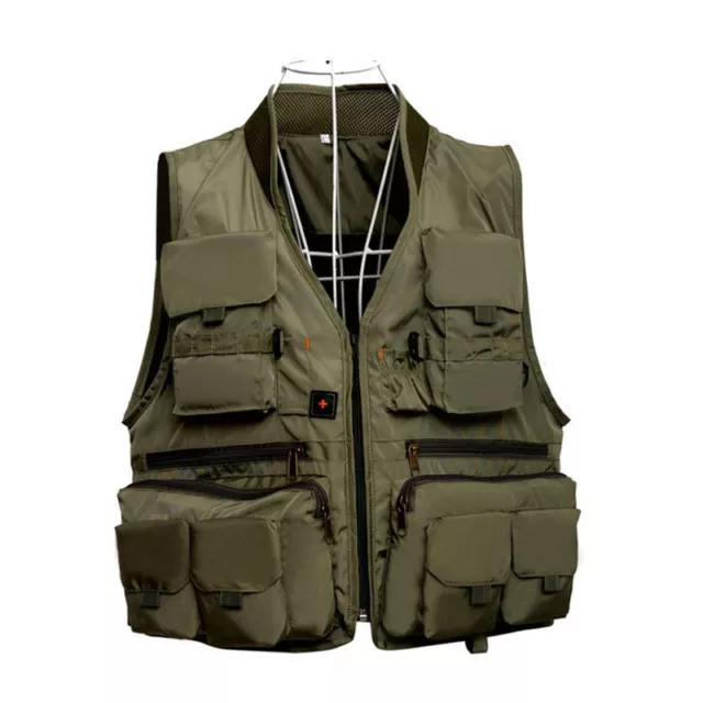 Men Women Fly Fishing Vest Jacket Multi-pocket Kayak Waistcoat Hunting Outdoor 2