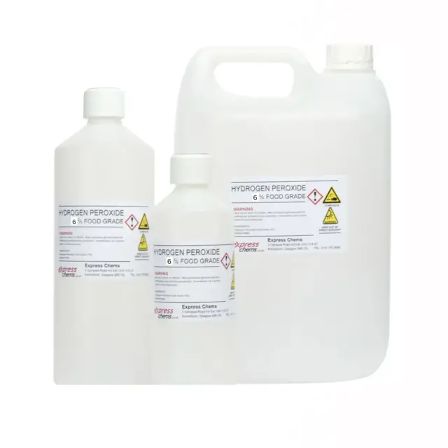 HYDROGEN PEROXIDE (6%) FOOD GRADE - 100ml to 1000 Litres (L) 24 HOUR DISPATCH