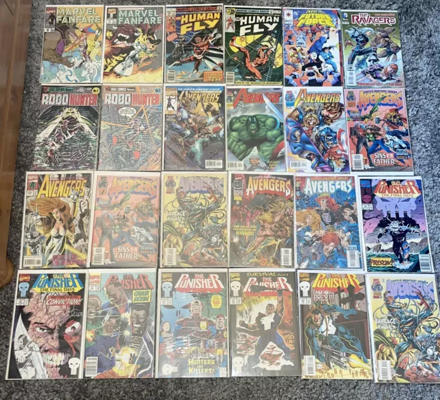 Marvel Avengers The Punisher Human Fly Fanfare Comics Bundle Lot Of 24 VG+