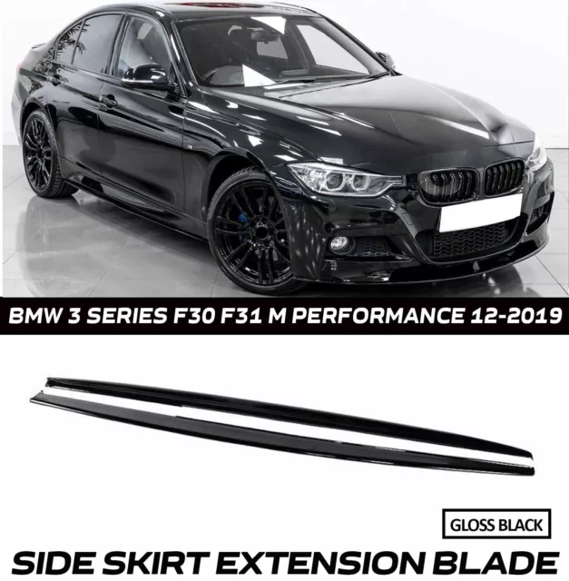 For Bmw 3 Series  F30 F31 M Performance Side Skirt Extension Blade Gloss 12-2019