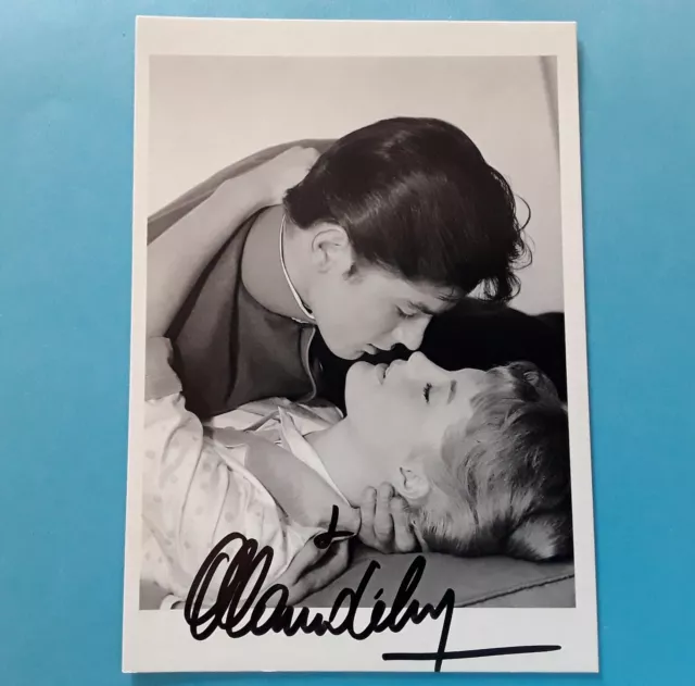 Autographe original Alain Delon carte postale photo rare signed 10,5 x 15 cm