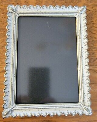 Vintage Whitewashed Brass Picture Frame 6x 8 Scalloped Edge