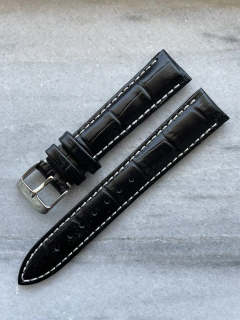 Bracelet En Cuir Crocodile Véritable Pour Montre Wyler Vetta - Largeur 15 Mm - Marron - Neuf